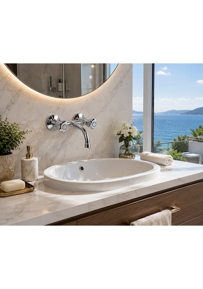 Lıfe Sabit Lavabo Bataryası Abdest Acar 05.04.800 Altın