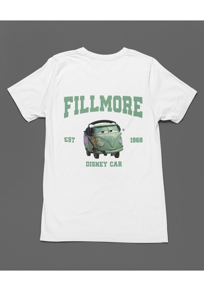 Bumeta Fillmore Arabalar Cars Şimşek Mcqeen Unisex Tişört T-shirt Beyaz