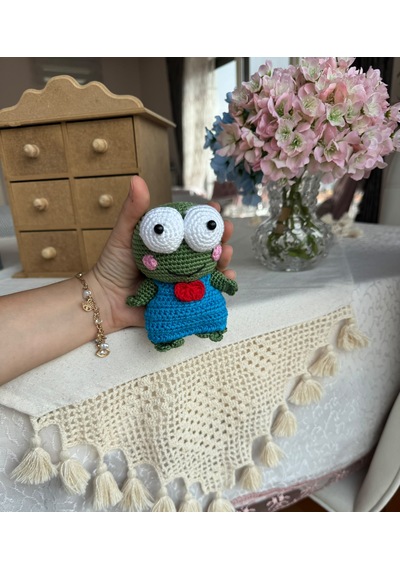 Amigurumi Keroppi Oyuncak 15 Cm