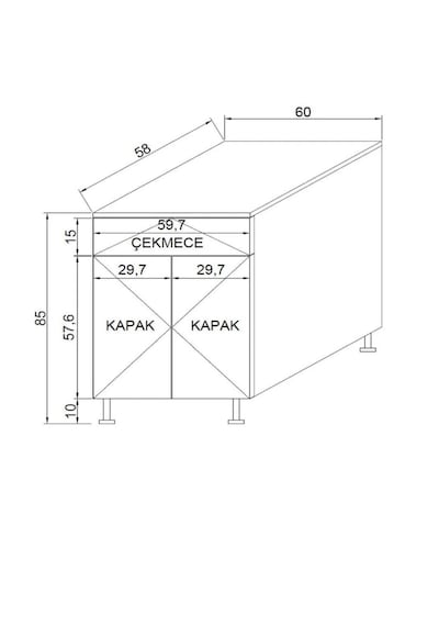 Bmd Mobilya 60x58x85 Cm Set Altı Ocak Dolabı 1 Çekmeceli Mutfak Dolabı Ankastre Ocak Alt Modülü Çok Amaçlı Depolama Dolabı Beyaz Bmd Mobilya 60x58x85 Cm Set Altı Ocak Dolabı 1 Çekmeceli Mutfak Dolabı Ankastre Ocak Alt Modülü Çok Amaçlı Depolama Dolabı Beyaz