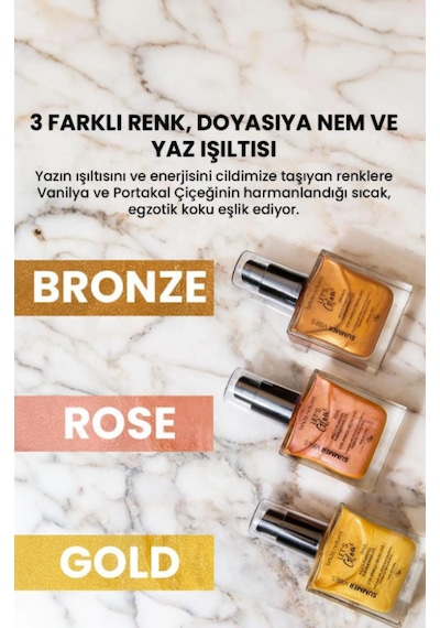 Bade Natural Nemlendirici ışıltılı Bronze Çok Amaçlı vücut Yağı 50 ML