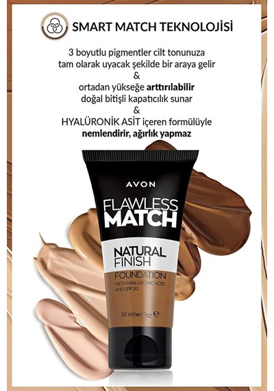 Flawless Match Natural Likit Fondöten Spf20 30 Ml. Porcelain 120n Çok Renkli