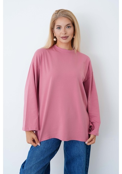 Herkesemoda Kadın Tesettüre Uygun Geniş Kollu Body Gülkurusu