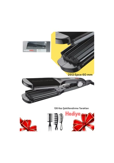 Babylisspro 2512 Epce 60 Mm Saç Tost Makinası + 126 Tarak Seti Hediyeli