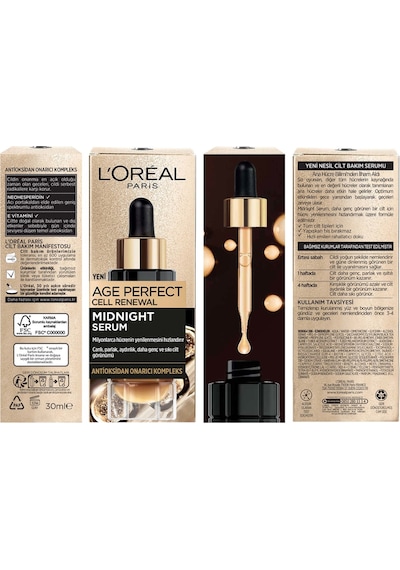 L'Oreal Paris Midnight Serum Cilt Yenileme & Cilt Görünümü Canlandırma Etkili 30 ML