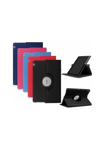 Huawei Uyumlu Mediapad T5 10.1 Dönerli Stantlı Tablet Kılıfı+Tablet Kale