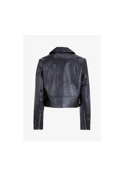Only Onlvera Faux Leather Bıker Siyah Kadın Deri Ceket 15232135