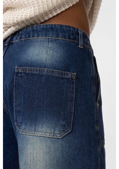 Vamos Cep Detaylı Baggy Fit Jean Yeşil Tint