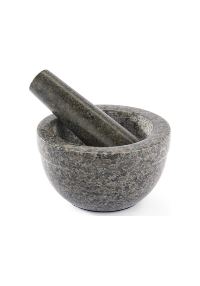 Rösle Doğal Granit Havan 12978-14 Cm Çap, Siyah Granit Harç Ve Tokmak, 5 Cm Derinlik
