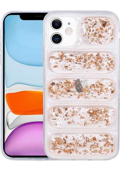 Apple Uyumlu iPhone 11 Kamera Korumalı Simli Airbag'li Zore Dalga Kapak