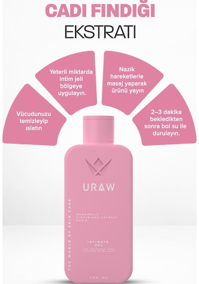 Uraw Hassas Bölge İçin Nazik Temizlik Ferahlık ve Günlük Bakım İntim Yıkama Jeli 150 ML