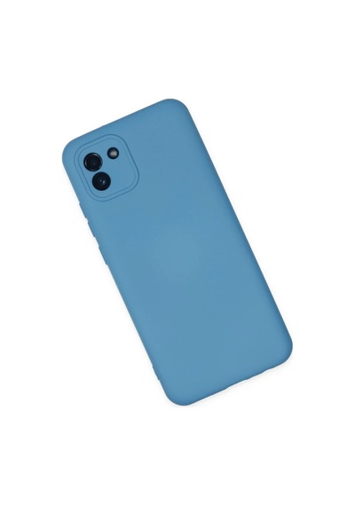 Samsung Uyumlu Galaxy A03 Kılıf Nano İçi Kadife Silikon - Mavi 0.2M-Çok Renkli
