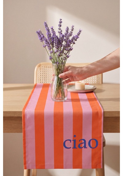 Ciao Baskılı Runner 40x140 Cm Çok Renkli