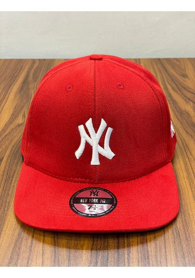 Hamze Ny Yankees New York Nakış Hip Hop Snapback Rapper Şapka Cap Kırmızı