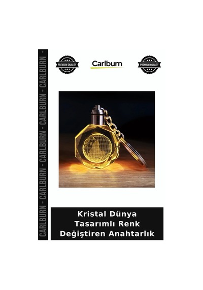 Kristal Dünya Tasarımlı Renk Değiştiren Anahtarlık Parlak Süs Dekoratif Obje İlginç Hediyeler