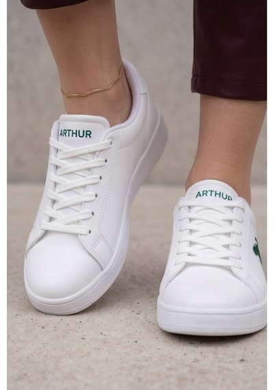 Classic-ıcon Beyaz Deri Görünümlü Yeşil Amblemli Günlük Kadın Sneaker - Rahat Tabanlı Minimalist... Classic-ıcon Beyaz Deri Görünümlü Yeşil Amblemli Günlük Kadın Sneaker - Rahat Tabanlı Minimalist...