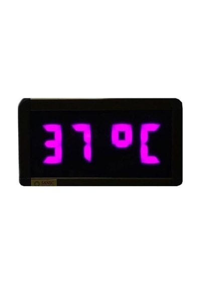 Tr Dijital Led Duvar Ve Masa Saati Ve Derece - Mor Kasa Ölçüleri: 7x17 Cm Diğer
