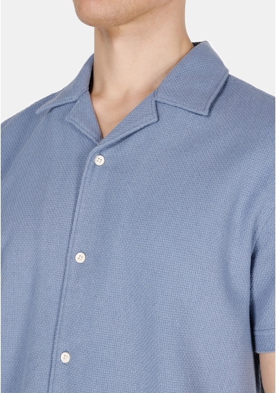 Colin's Colins Regular Fit Shirt Neck Düz Erkek Mavi Kısa Kol Gömlek Cl1072864 Q1.v2 Ble Mavi