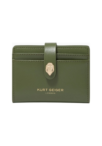 Kurt Geiger Shoreditch Card Holder, Lüks Deri Kartlık, Sınırlı Üretim Yeşil