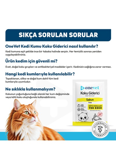 Onevet Kedi Koku Giderici Sabun Kokulu 15 x 25 G