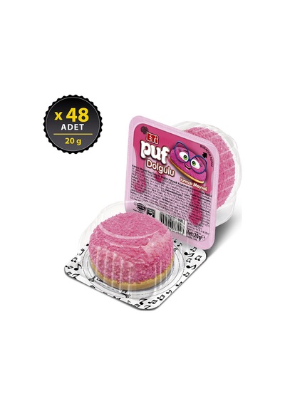 Eti Puf Kırmızı Meyve Dolgulu 48 x 20 G