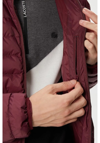 Lacoste Down Fill Jacket Kaztüyü Dolgu Gizli Kapüşonlu Bordo Mont Bordo
