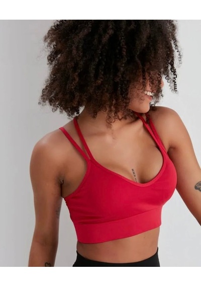 Sırt Çapraz Askılı Crop Bluz - S504570 Kırmızı