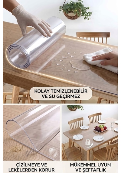 Özel Kesim Şeffaf Masa Koruyucu 1.3 Mm Kaymaz Pvc Masa Örtüsü Cam Görünümlü Leke Tutmaz Beyaz Şeffaf Özel Kesim Şeffaf Masa Koruyucu 1.3 Mm Kaymaz Pvc Masa Örtüsü Cam Görünümlü Leke Tutmaz Beyaz Şeffaf