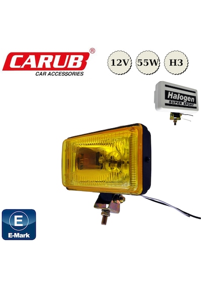 2 Adet Carub Sis Lamba Comet 450 15x8,5x7cm Kapaklı Sarı Sis Farı