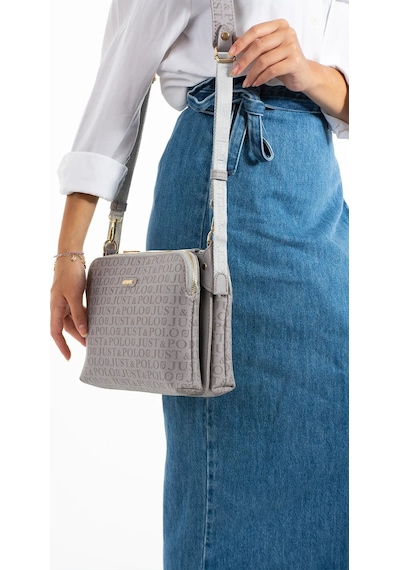 Just Polo Kadın 5 Bölmeli Büyük Boy Çapraz Omuz Çantası 232044mh Gri 18929578