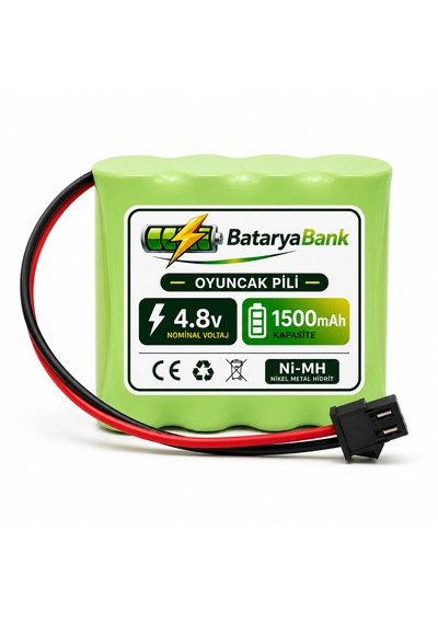 4.8v 1500mah Oyuncak Araba Pili Ni-mh Şarjlı Batarya Siyah Soketli Yüksek Performans