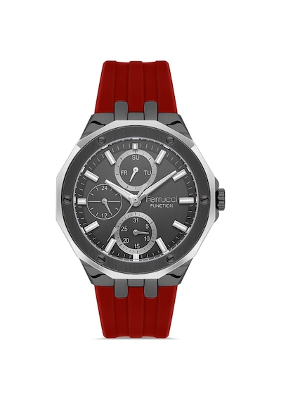 Ferrucci Fer.03469s.02 Slikon Kordon Erkek Kol Saati Füme