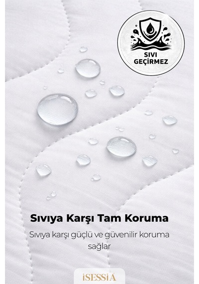 Aquasoft Kapitone Fitted Su Geçirmez Yatak Koruyucu Alez Full Kenar Tek Çift Battal Bebek Çocuk Beyaz