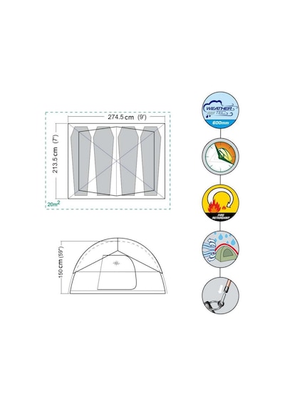 Coleman 4 Kişilik Sundome Çadır Lacivert