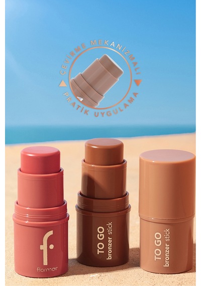 Flormar To Go Doğal Bitişli & Nemlendirme Etkili Kremsi Stick Bronzer 001Cool Mocha