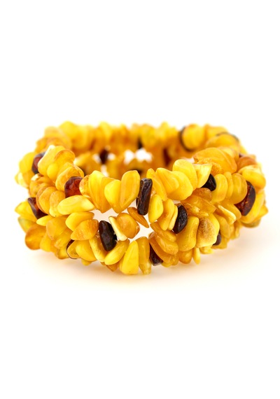 Kehribar Bileklik Amorf Tasarım Ambergold Blk23-120 Çok Renkli