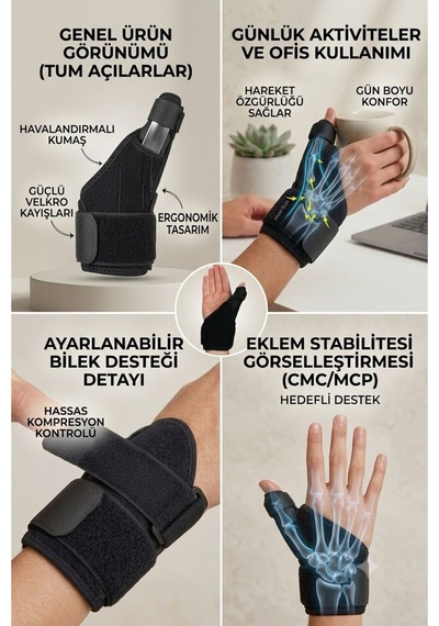 Başparmak Tespit Ateli De Quarvin Ayarlanabilir Tasarım Konforlu Kullanım