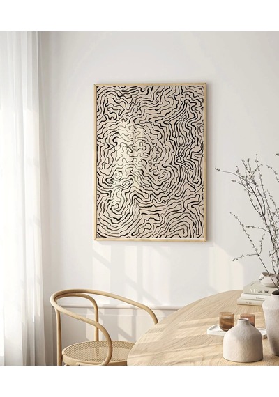 Çerçevesiz Poster Topografik Harita Görünümlü