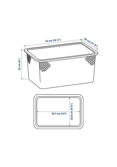 Ikea Trofast Saklama Kutusu, Koyu Gri, 42x30x23 Cm