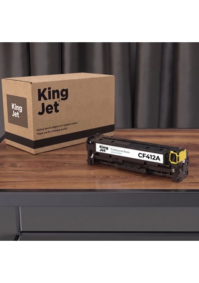 Kingjet Hp Uyumlu Cf412a Sarı Standart Kapasiteli Tekli Çipli Uyumlu  Toner