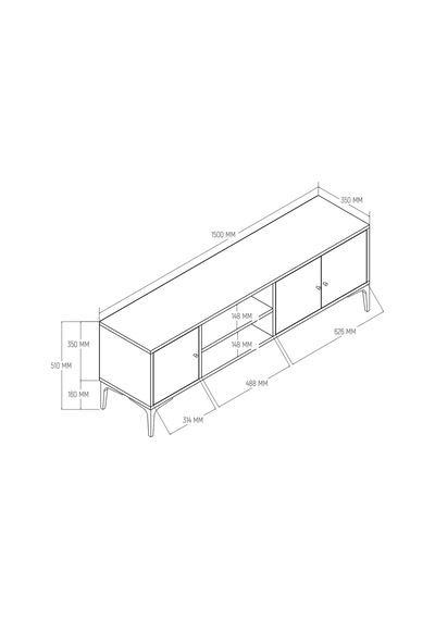 Mezza 1270 Nest 150 Cm Tv Ünitesi Ürgüp-Kaplan