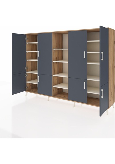 Hyperion Dolap 14 Raflı 8 Kapaklı 220x44x163 Çam-antrasit/aytaşı Çam-antrasit/aytaşı Hyperion Dolap 14 Raflı 8 Kapaklı 220x44x163 Çam-antrasit/aytaşı Çam-antrasit/aytaşı