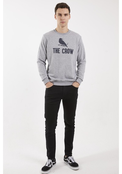 The Crow Zoom Füme O-yaka Sweatshırt Füme