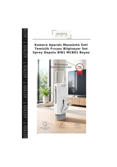 Kamera Aparatı Masaüstü Seti Temizlik Fırçası Bilgisayar Set Sprey Depolu 8ın1 Mcb01 Beyaz
