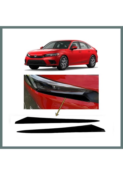 Bezos Honda Civic Fe1 2022 Ve Sonrası Far Altı Kaşı Çıtası Piyano Black 2 Parça Ventra