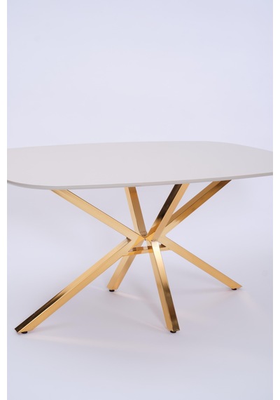 Çapraz Kum Beji High Gloss Yemek Masası 90 160 Cm Sarı Çapraz Kum Beji High Gloss Yemek Masası 90 160 Cm Sarı