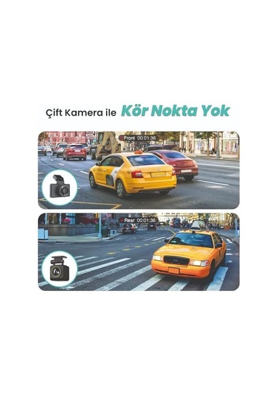 G500h Ön 3k-arka 1080p 160 Geniş Açı Gece Görüşü Dahili Gps Akıllı Araç İçi Kamera