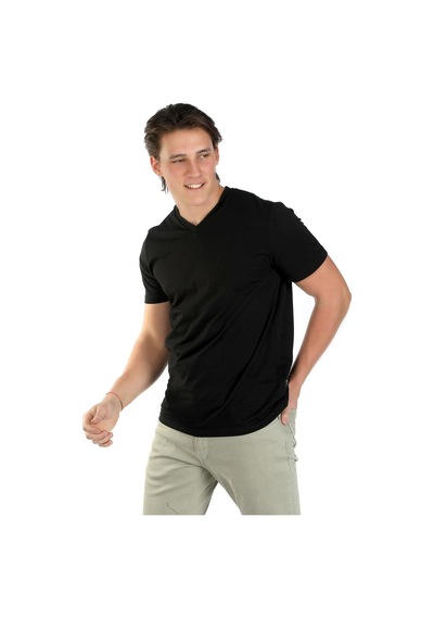 Lee Cooper Jonat Erkek V Yaka T-Shirt Siyah-17174-Siyah