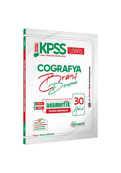 2026 Kpss Lisans Anamorfik Serisi Coğrafya 30lu Branş Denemesi