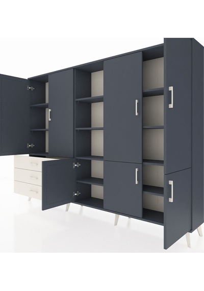 Arges Dolap 11 Raflı 3 Çekmeceli 7 Kapaklı 220x30x163 Antrasit-an Antrasit-antrasit/aytaşı Arges Dolap 11 Raflı 3 Çekmeceli 7 Kapaklı 220x30x163 Antrasit-an Antrasit-antrasit/aytaşı